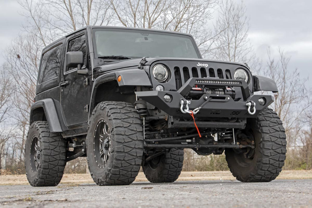 Rough Country 10596 Jeep Full Width Front LED Winch Bumper JK, JL, Gladiator JT Rough Country - Truck Part Superstore