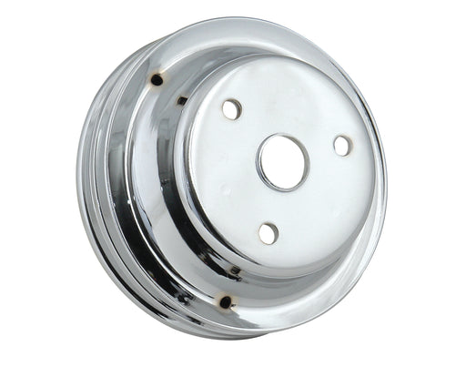 Mr Gasket 4977 Chrome Plated Steel Crankshaft Pulley; Double Groove; Long Water Pump; - Truck Part Superstore