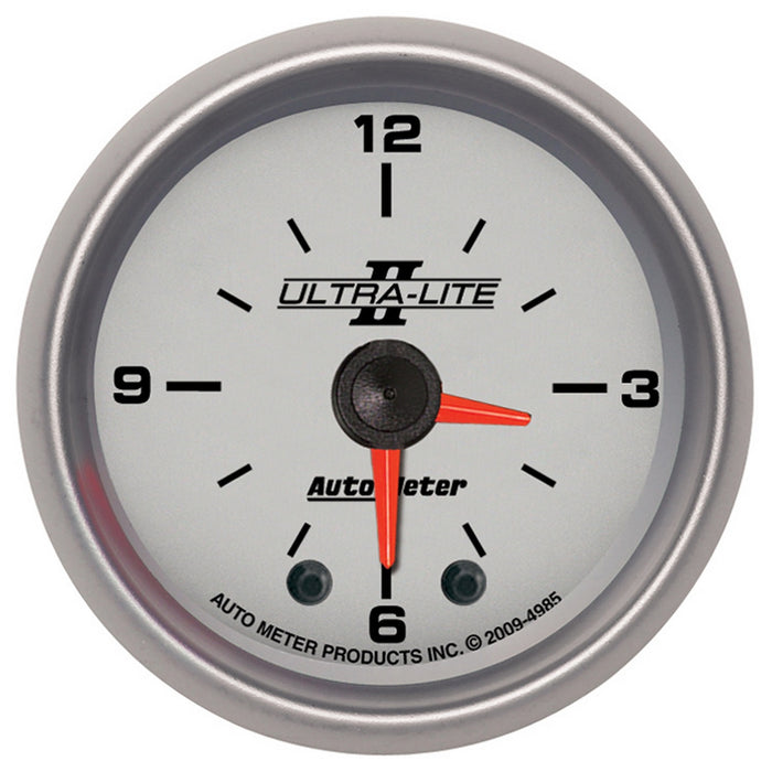 AutoMeter 4985 GAUGE; CLOCK; 2 1/16in.; 12HR; ANALOG; ULTRA-LITE II - Truck Part Superstore