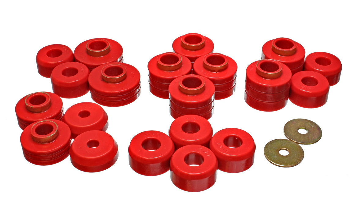 Energy Suspension 4.4105R Body Cab Mount Set; Red; Performance Polyurethane; - Truck Part Superstore