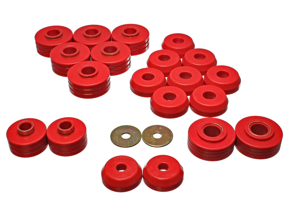 Energy Suspension 4.4109R Body Cab Mount Set; Red; Performance Polyurethane; - Truck Part Superstore