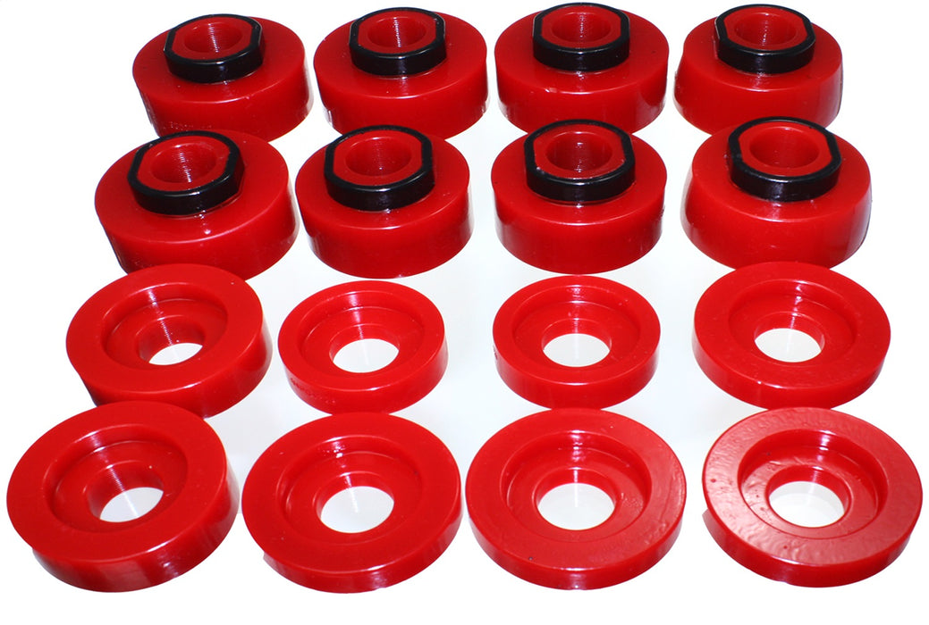 Energy Suspension 4.4124R Body Mount Set; Red; Performance Polyurethane; - Truck Part Superstore