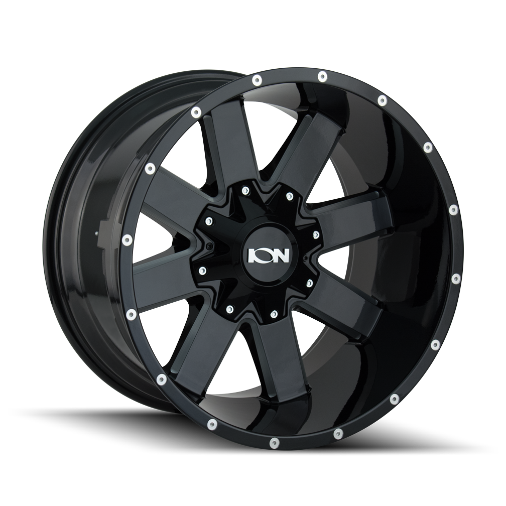 ION 141-7956M 141 (141) GLOSS BLACK/MILLED SPOKES 17X9 5x4.5/5x5 -12MM 87MM - Truck Part Superstore