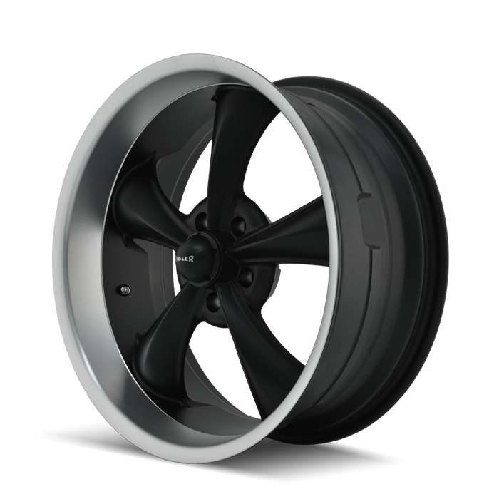 RIDLER 695-7873MB 695 (695) MATTE BLACK/MACHINED LIP 17X8 5x5 0MM 83.82MM - Truck Part Superstore