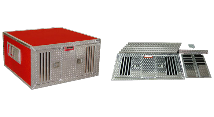 Owens Products 55048 Dog Box DIY Series Double Compartment 38 W x 48 D x 25 H Standard Vents Diamond Tread Aluminum Parts Owens Products