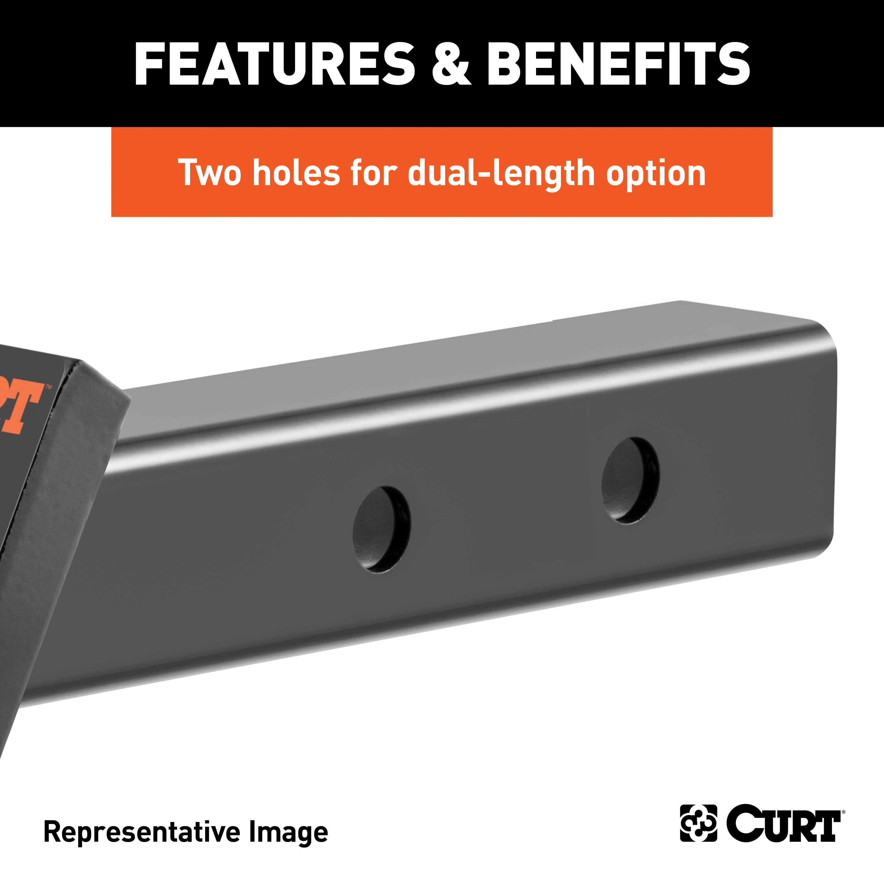CURT 45230 Dual-Length Ball Mount (2in. Shank; 7;500 lbs.; 4in. Drop; 8-1/8in. or 11-1/8in. - Truck Part Superstore