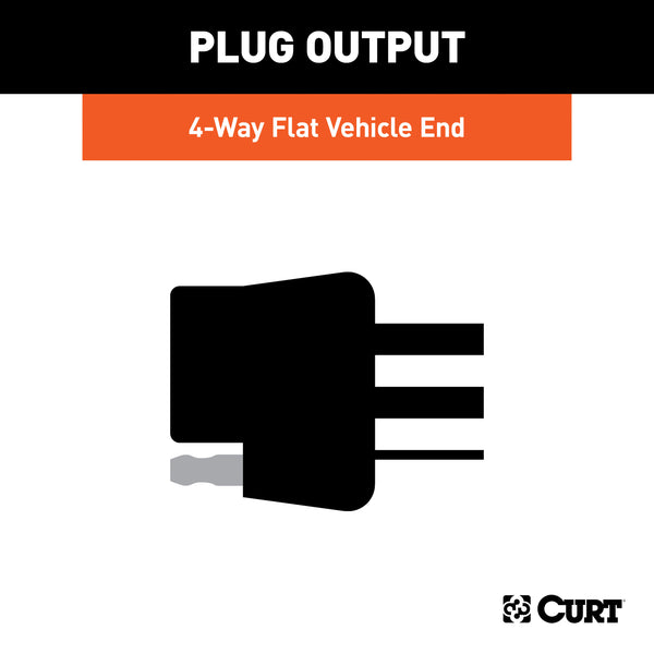 CURT 56452 Custom Wiring Harness; 4-Way Flat Output; Select Toyota Highlander - Truck Part Superstore