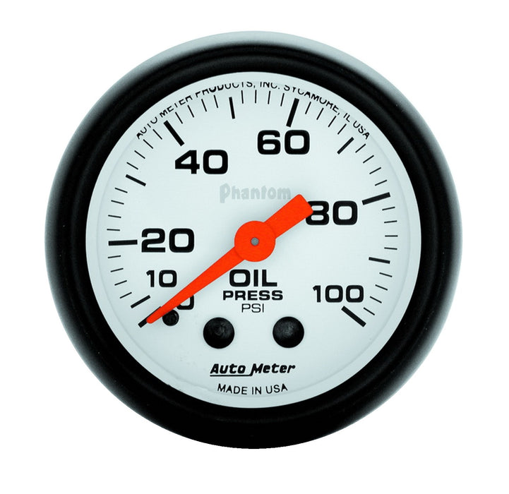 AutoMeter 5721 GAUGE; OIL PRESSURE; 2 1/16in.; 100PSI; MECHANICAL; PHANTOM - Truck Part Superstore