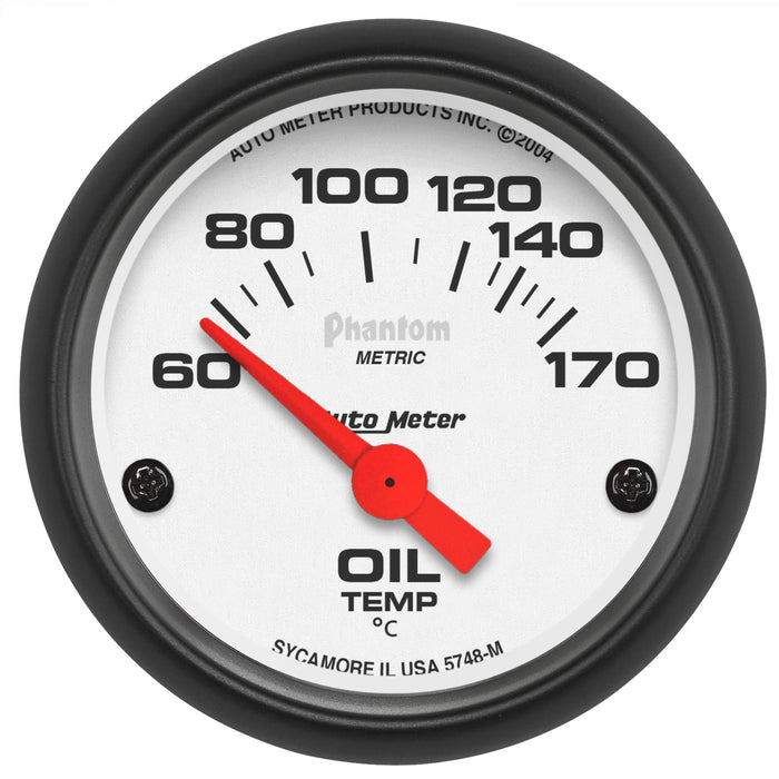 AutoMeter 5748-M GAUGE; OIL TEMP; 2 1/16in.; 60-170deg.F; ELECTRIC; PHANTOM - Truck Part Superstore