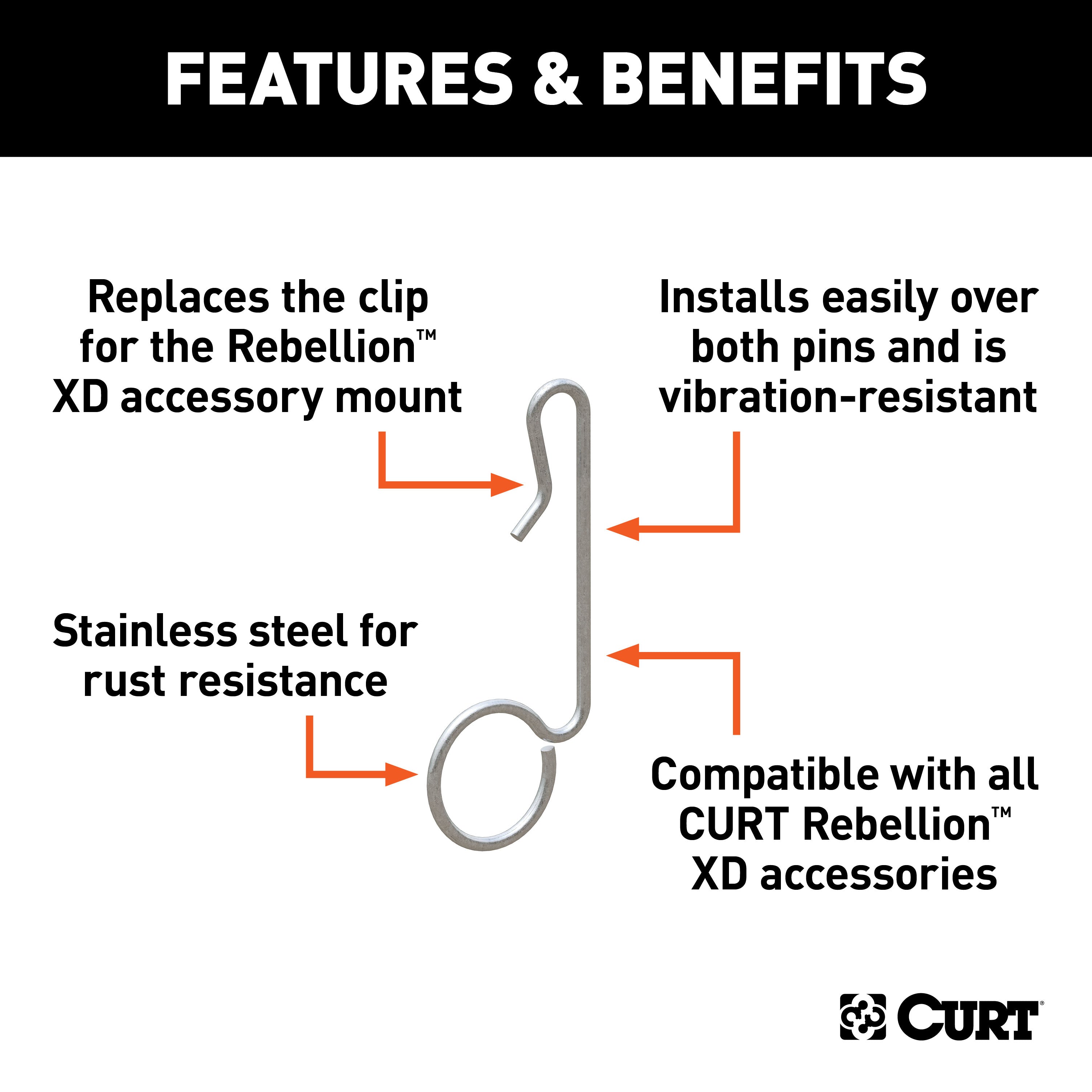 CURT 45960 CURT 45960 Replacement Rebellion XD Accessory Mount Clip - Truck Part Superstore