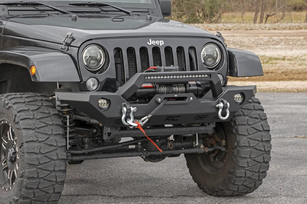 Rough Country 10596 Jeep Full Width Front LED Winch Bumper JK, JL, Gladiator JT Rough Country - Truck Part Superstore