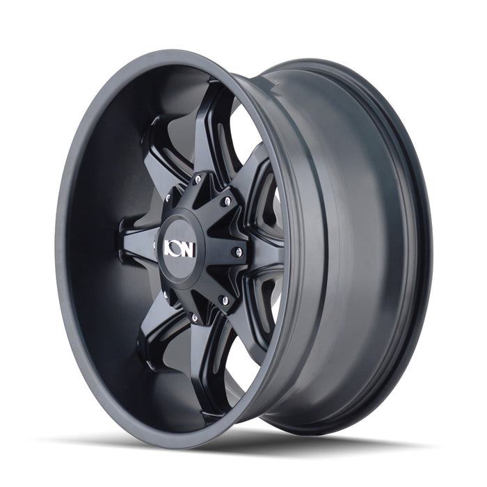 ION 181-8976M12 181 (181) SATIN BLACK/MILLED SPOKES 18X9 8-165.1/8-170 -12MM 130.8MM - Truck Part Superstore