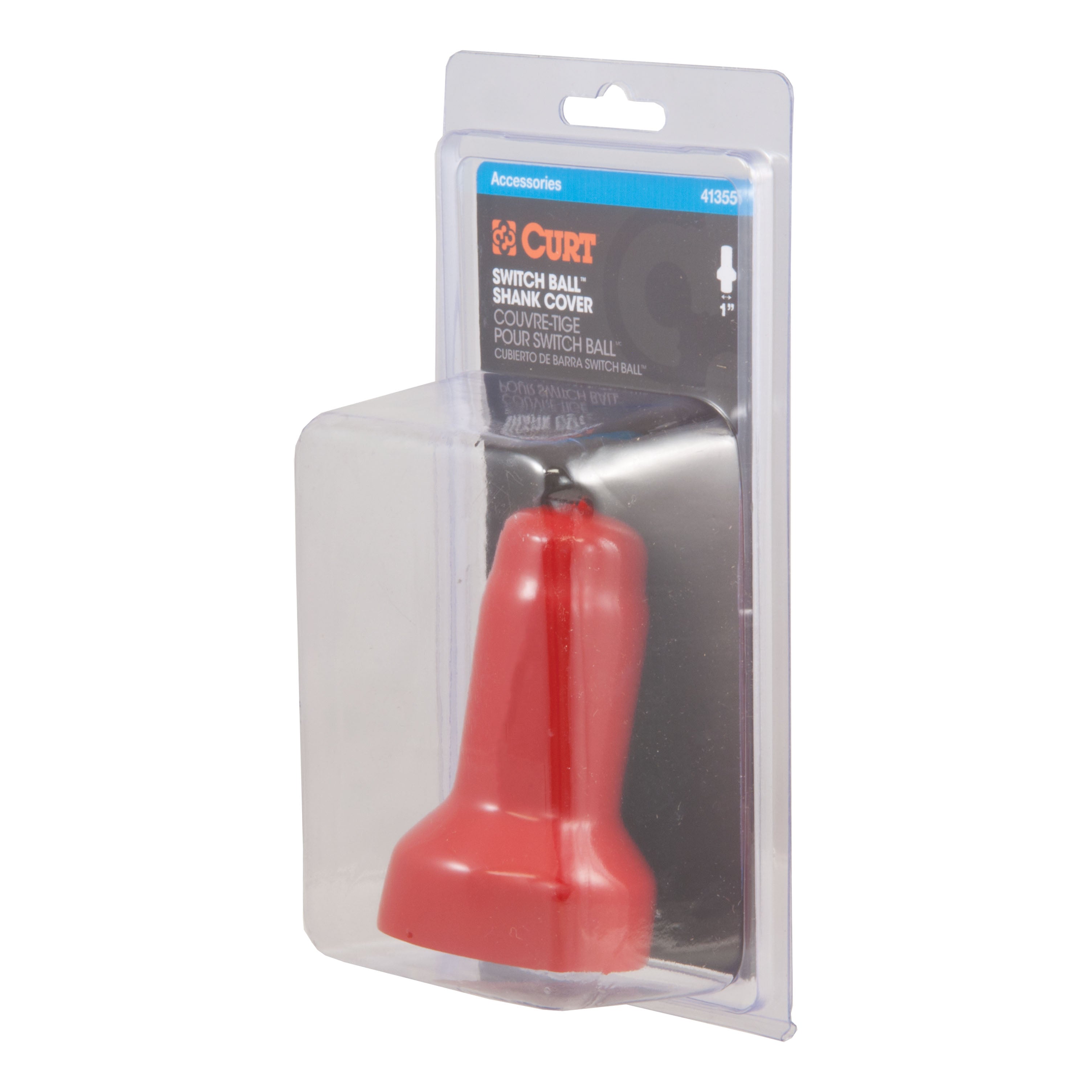 CURT 41353 CURT 41353 Red Rubber Switch Ball Cover; Fits 1-Inch Neck; 3/4-In Threaded Shank - Truck Part Superstore