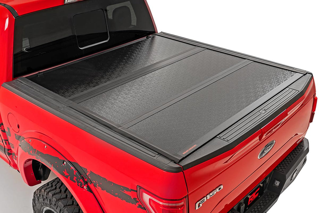 Rough Country 47220550 Ford Low Profile Hard Tri-Fold Tonneau Cover 15-20 F150 5.5 Foot Bed Rough Country - Truck Part Superstore