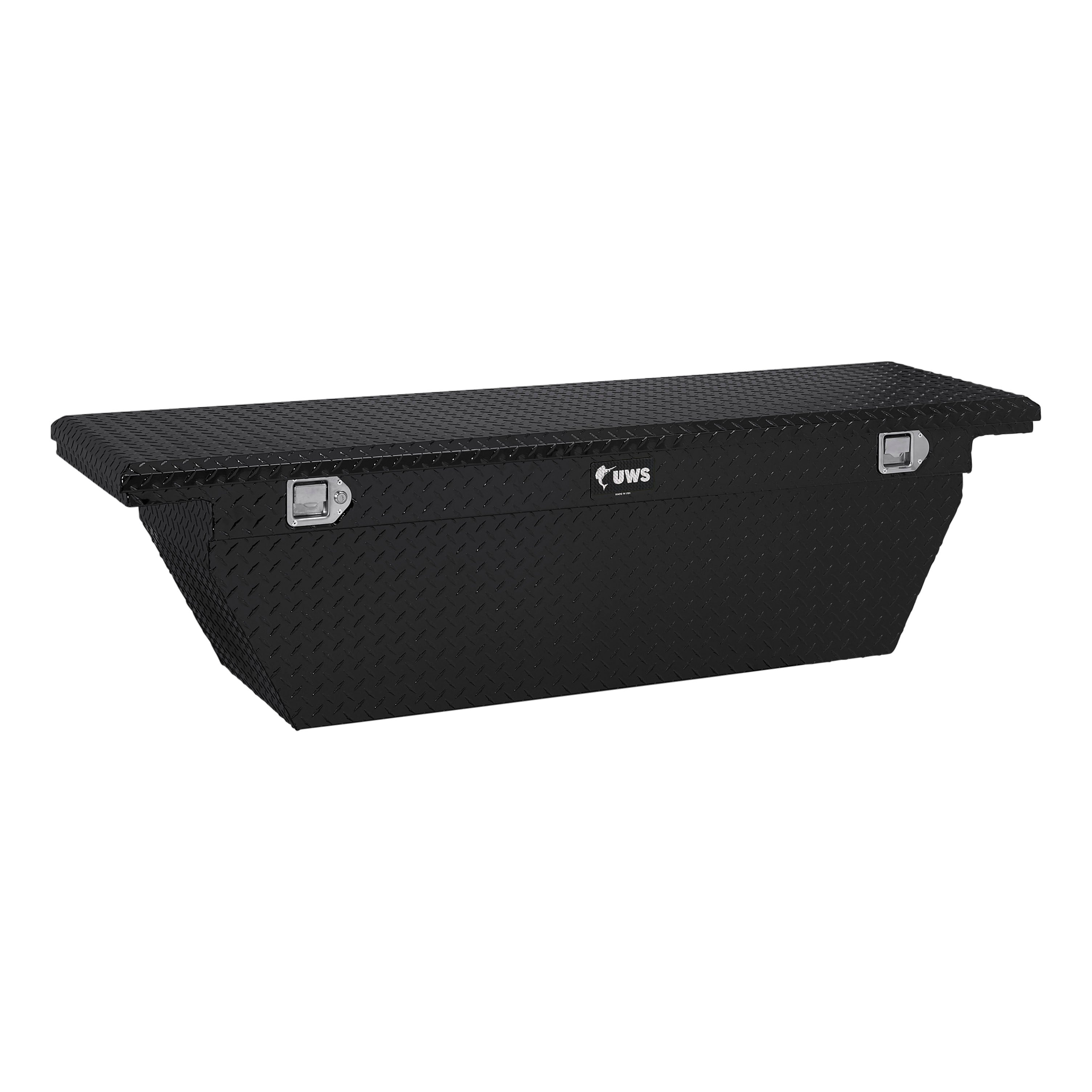 UWS EC10772 Gloss Black Aluminum 69in. Deep Angle Tool Box; Low Profile (Heavy Packaging) - Truck Part Superstore
