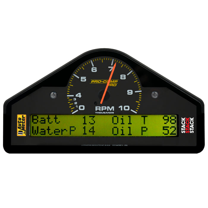 AutoMeter 6014 RACE DASH DISPLAY; 10K RPM/WTRP/FUELP/OILP/OILT/WTMP/VOLT; PRO-COMP - Truck Part Superstore