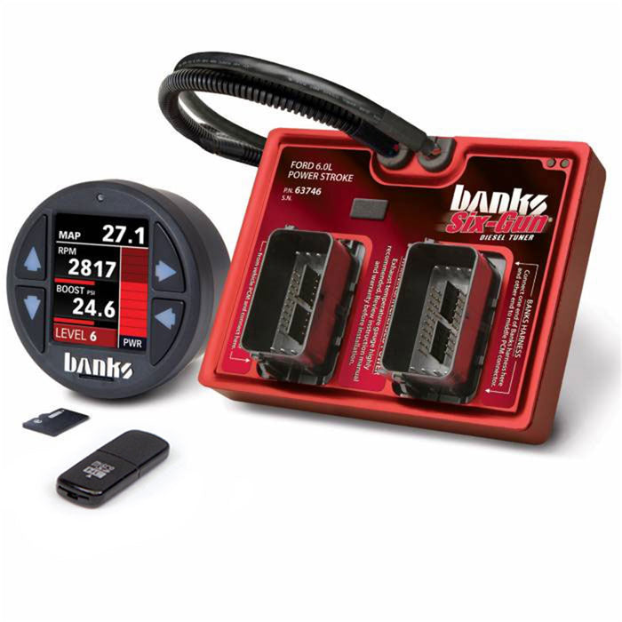 Banks Power 61454 Six-Gun Diesel Tuner w/Banks iDash-1.8 DataMonster-03-07 Frd 6.0 Trk/03-06 Excrs - Truck Part Superstore