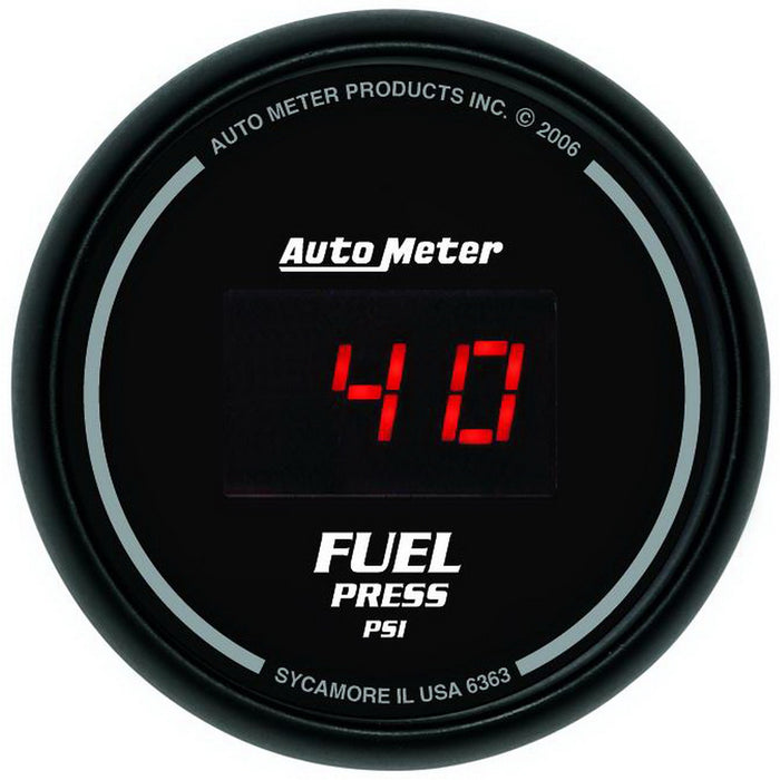 AutoMeter 6363 GAUGE; FUEL PRESSURE; 2 1/16in.; 100PSI; DIGITAL; BLACK DIAL W/RED LED - Truck Part Superstore