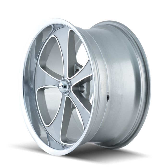 RIDLER 645-7865GP 645 (645) GREY/MACHINED FACE/POLISHED LIP 17X8 5x4.5 0MM 83.82MM - Truck Part Superstore