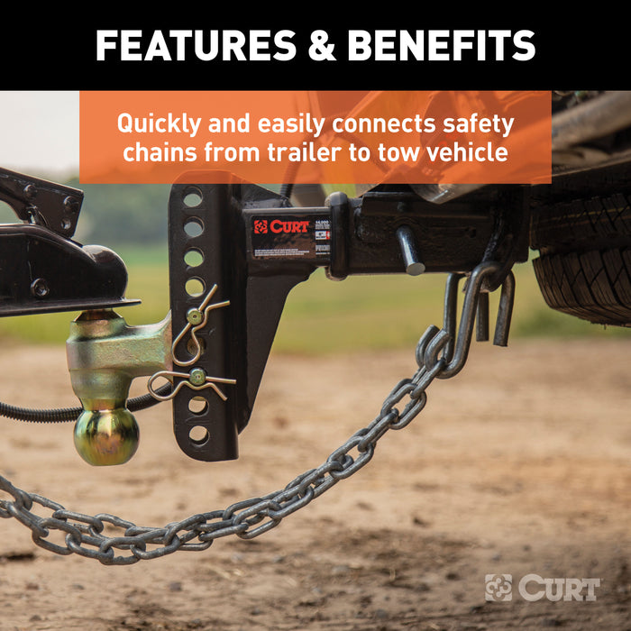 CURT 81270 CURT 81270 7/16-Inch Certified Trailer Safety Chain S-Hook; 5;000 lbs - Truck Part Superstore