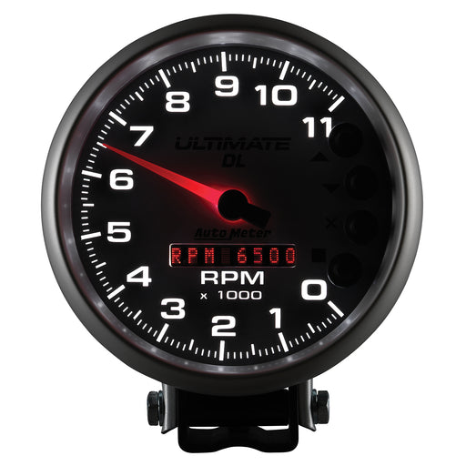 AutoMeter 6895 GAUGE; TACH; 5in.; 11K RPM; PEDESTAL; DATALOGGING; ULTIMATE DL PLAYBACK; SILVER - Truck Part Superstore