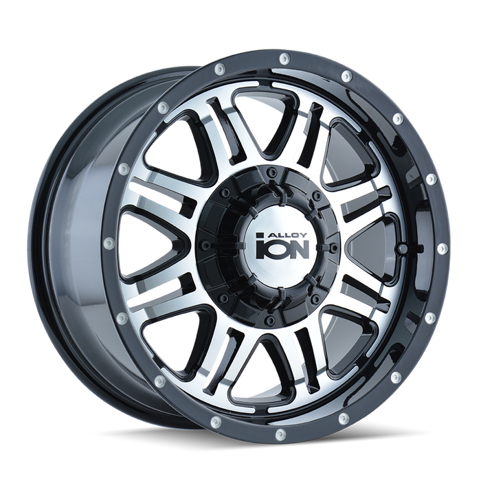 ION 186-6852B 186 (186) BLACK/MACHINED FACE 16X8 5x5/5x5.5 10MM 87MM - Truck Part Superstore