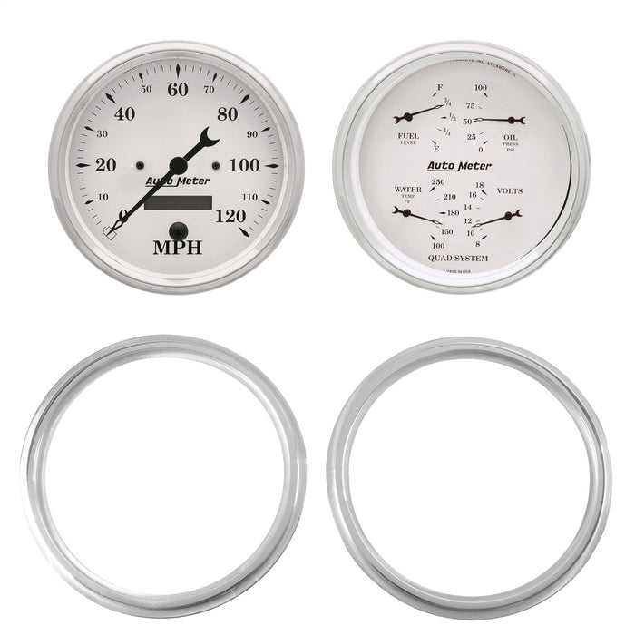 AutoMeter 7039-08 2 GAUGE DIRECT FIT DASH KIT; CHEVY TRUCK 47-53; 2 GAUGE; OLD-TYME WHITE - Truck Part Superstore