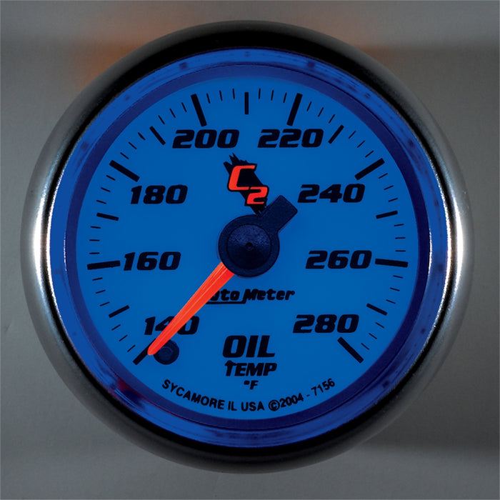 AutoMeter 7156 GAUGE; OIL TEMP; 2 1/16in.; 140-280deg.F; DIGITAL STEPPER MOTOR; C2 - Truck Part Superstore