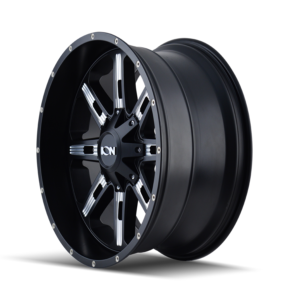 ION 184-2137M 184 (184) SATIN BLACK/MILLED SPOKES 20X10 6-135/6-139.7 -19MM 108MM - Truck Part Superstore
