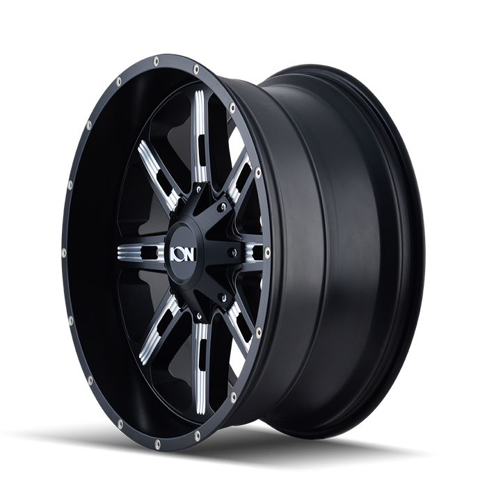 ION 184-2152M 184 (184) SATIN BLACK/MILLED SPOKES 20X10 5x5/5x5.5 -19MM 87MM - Truck Part Superstore