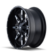 ION 184-2152M 184 (184) SATIN BLACK/MILLED SPOKES 20X10 5x5/5x5.5 -19MM 87MM - Truck Part Superstore