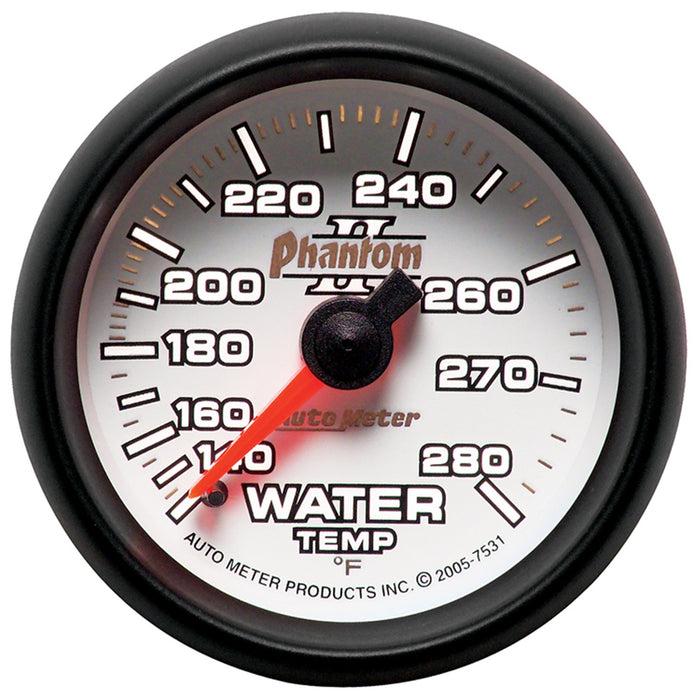 AutoMeter 7531 GAUGE; WATER TEMP; 2 1/16in.; 140-280deg.F; MECHANICAL; PHANTOM II - Truck Part Superstore