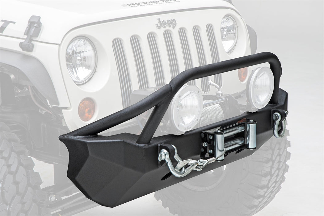 Smittybilt 76806 XRC Front Jeep JK Bumper w/ Stinger Winch Plate D-Rings 07-18 Jeep JK Wrangler Black Powdercoat Smittybilt - Truck Part Superstore