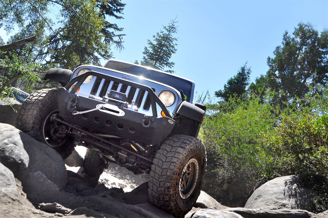 Smittybilt 76806 XRC Front Jeep JK Bumper w/ Stinger Winch Plate D-Rings 07-18 Jeep JK Wrangler Black Powdercoat Smittybilt - Truck Part Superstore