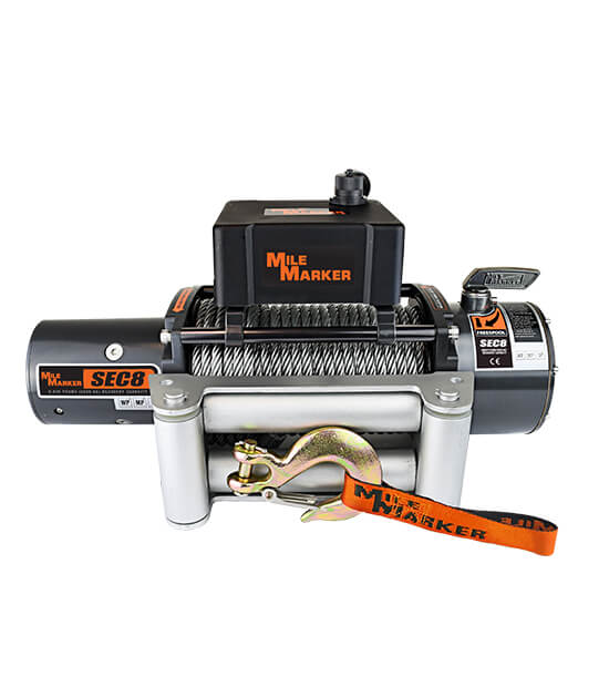 Mile Marker 77-50141W 8000 LB Winch 100 Foot Steel Cable Waterproof 4.8 HP Series Wound Motor 12V SEC8 ES Mile Marker - Truck Part Superstore