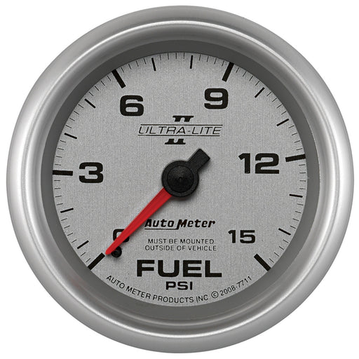 AutoMeter 7711 GAUGE; FUEL PRESSURE; 2 5/8in.; 15PSI; MECHANICAL; ULTRA-LITE II - Truck Part Superstore