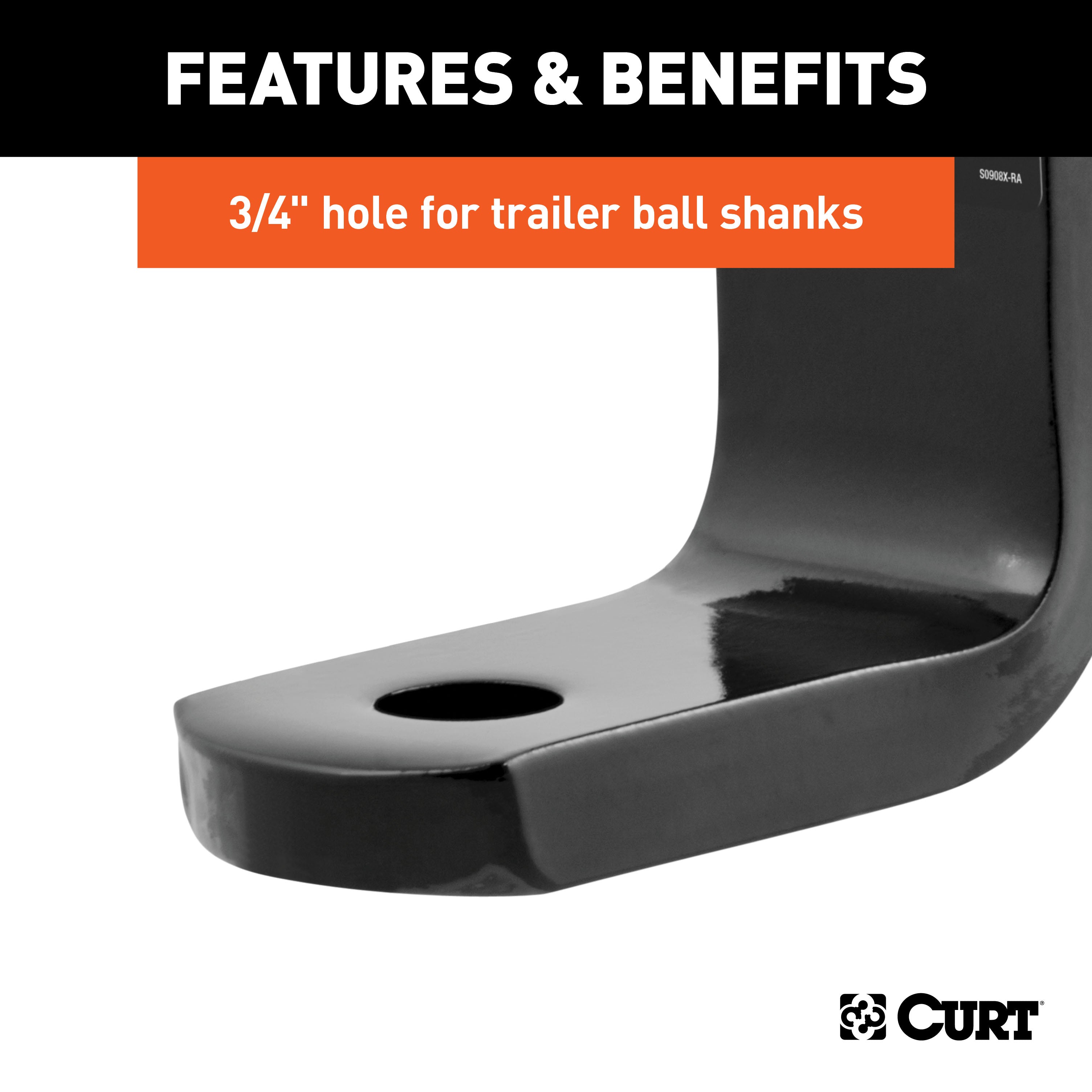 CURT 45521 Class 2 Ball Mount (1-1/4in. Shank; 3;500 lbs.; 3-1/4in. Drop; 7-1/4in. Long) - Truck Part Superstore