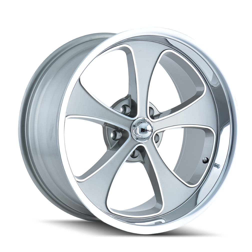 RIDLER 645-7861GP 645 (645) GREY/MACHINED FACE/POLISHED LIP 17X8 5-120.65 0MM 83.82MM - Truck Part Superstore