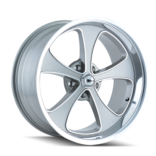 RIDLER 645-8865GP 645 (645) GREY/MACHINED FACE/POLISHED LIP 18X8 5-114.3 0MM 83.82MM - Truck Part Superstore