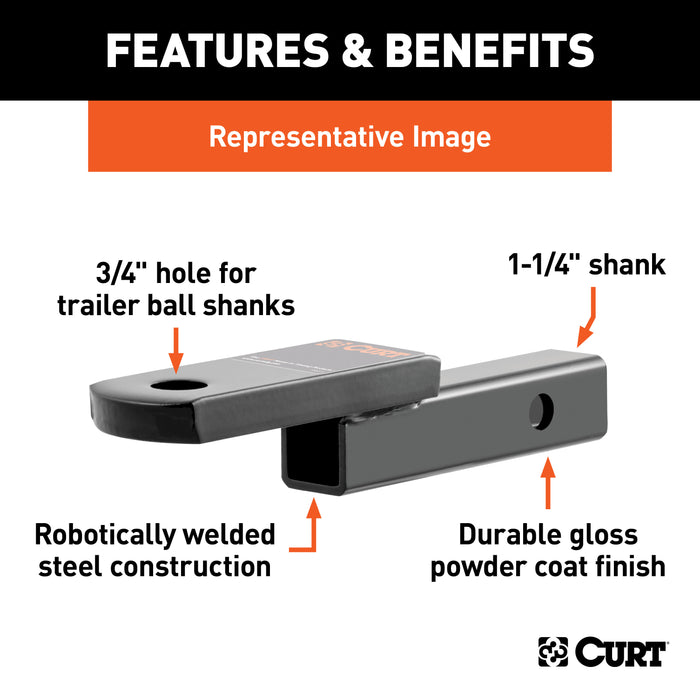 CURT 45521 Class 2 Ball Mount (1-1/4in. Shank; 3;500 lbs.; 3-1/4in. Drop; 7-1/4in. Long) - Truck Part Superstore