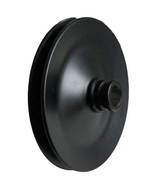 Borgeson 801105 Power Steering Pump Pulley; 5-1/2in. Diameter; Painted Black; 1-Row; Press-on - Truck Part Superstore