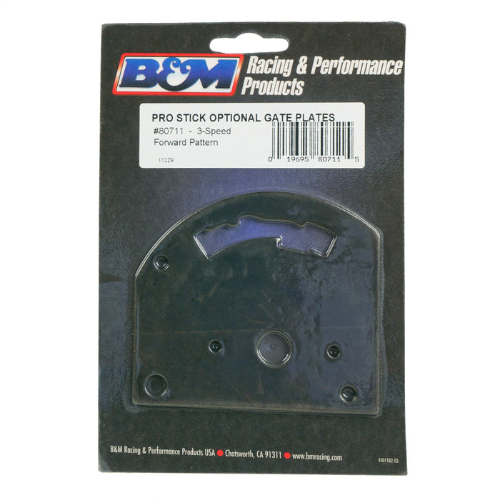 B&M 80711 Pro Stick Manual Transmission Shift Gate Plate; 3-Speed; Standard Pattern; - Truck Part Superstore