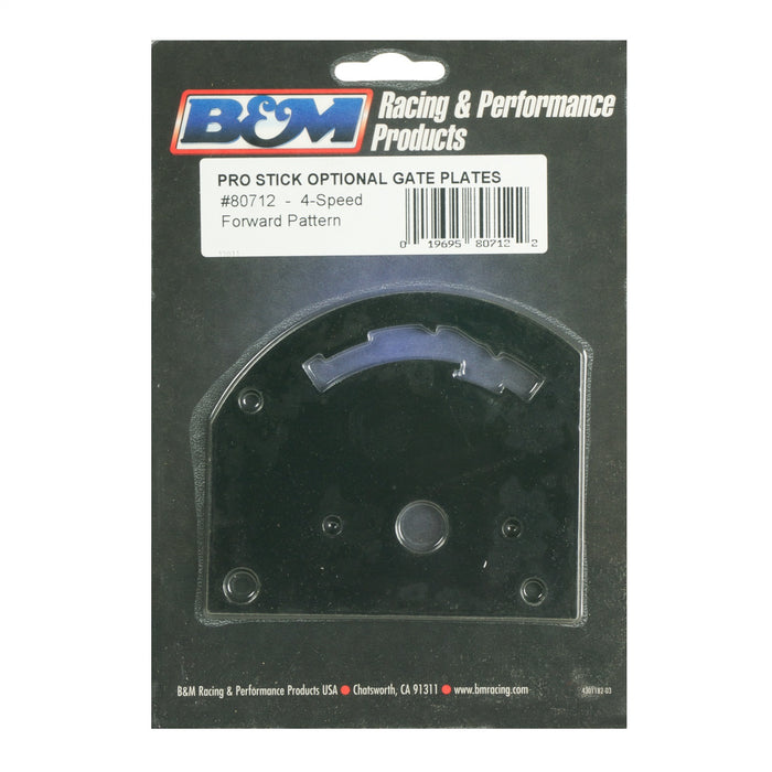 B&M 80712 Pro Stick Manual Transmission Shift Gate Plate; 4-Speed; Forward Pattern; - Truck Part Superstore