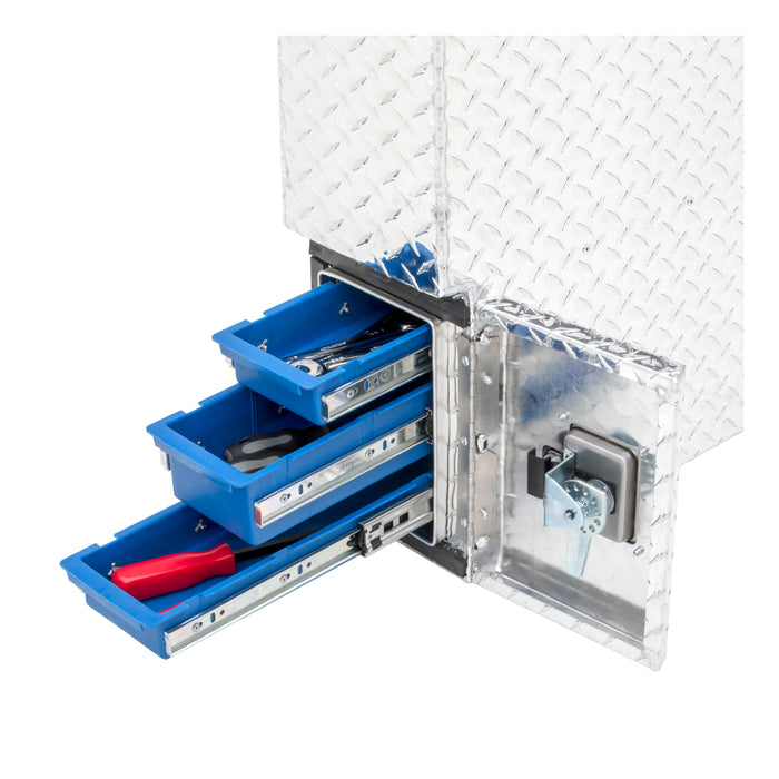 UWS FW-55-DS-D Bright Aluminum 55in. Driver-Side Wheel Well Tool Box - Truck Part Superstore