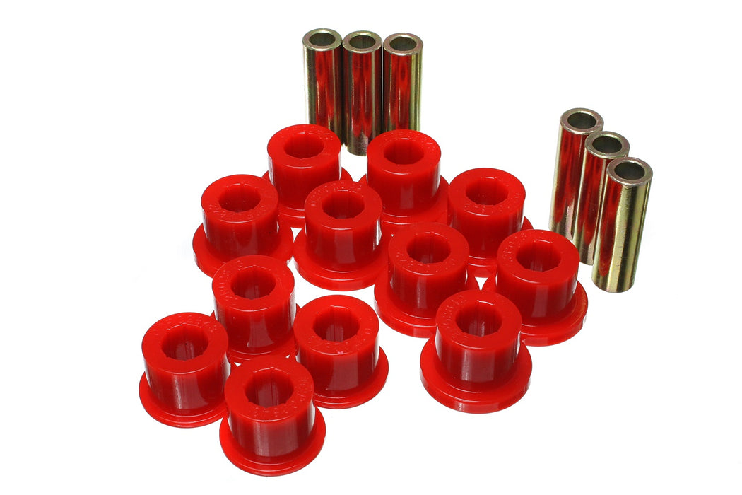 Energy Suspension 8.2116R Leaf Spring Bushing Set; Red; Rear; Performance Polyurethane; - Truck Part Superstore