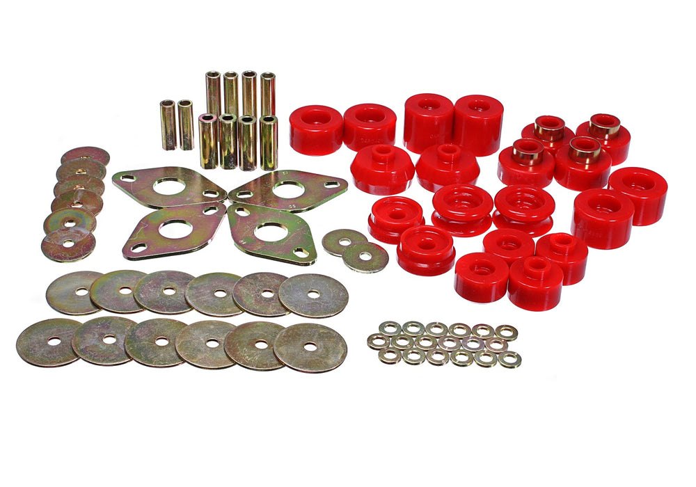 Energy Suspension 8.4110R Body Mount Set; Red; Performance Polyurethane; - Truck Part Superstore