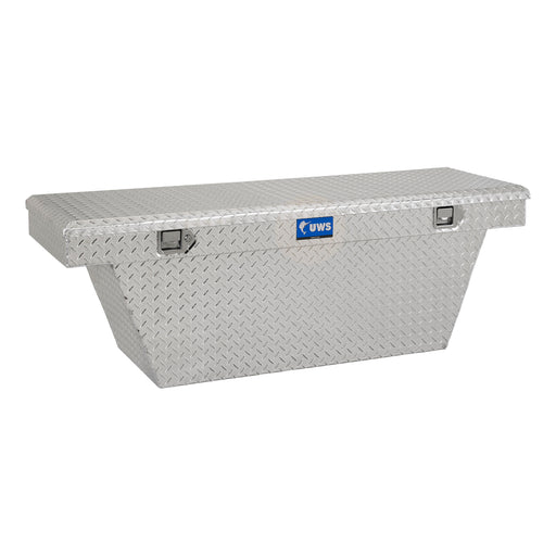 UWS TBSD-63A Bright Aluminum 63in. Deep Angled Crossover Truck Tool Box (LTL Shipping Only) - Truck Part Superstore
