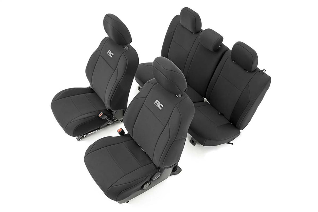 Rough Country 91031 Tacoma Neoprene Front and Rear Seat Covers For 16-Pres Toyota Tacoma Crew Cab Rough Country - Truck Part Superstore