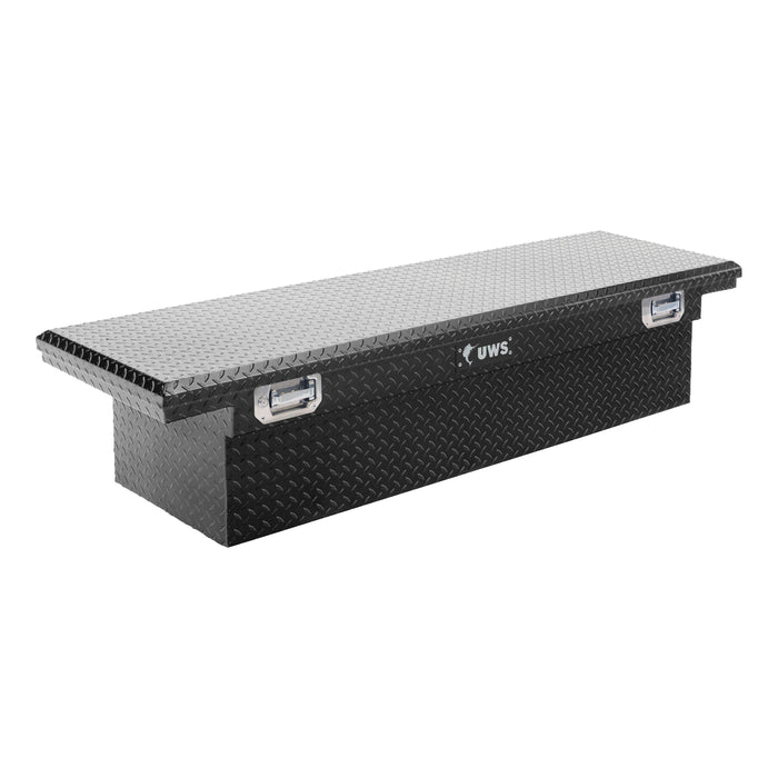 UWS EC10622 Gloss Black Aluminum 72in. Crossover Tool Box with Pull Handles (Heavy Packaging - Truck Part Superstore