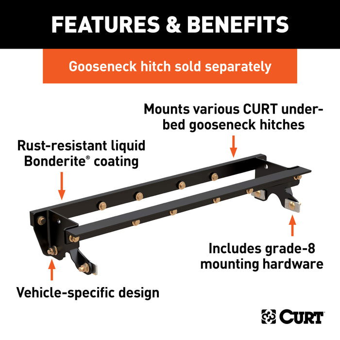 CURT 60649 CURT 60649 Double Lock Gooseneck Installation Brackets; Fits Select Ford F-150 - Truck Part Superstore